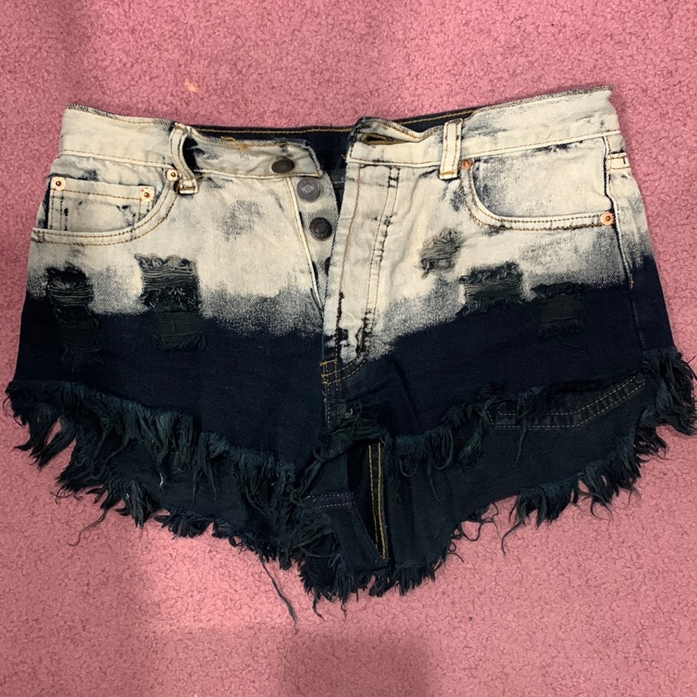 High waisted jean shorts